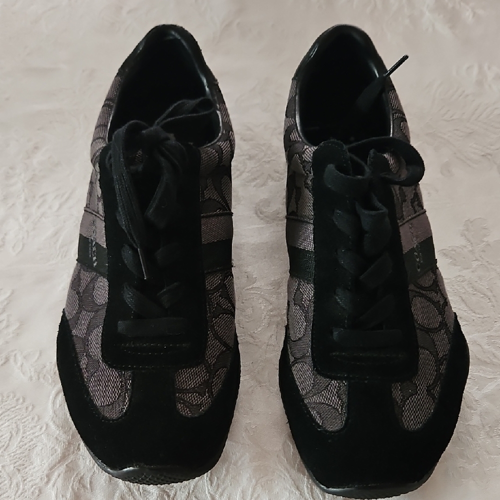 Rare Vintage&New Coach Kelson Black&Grey Jaquard Sneakers.  Women's 7.5